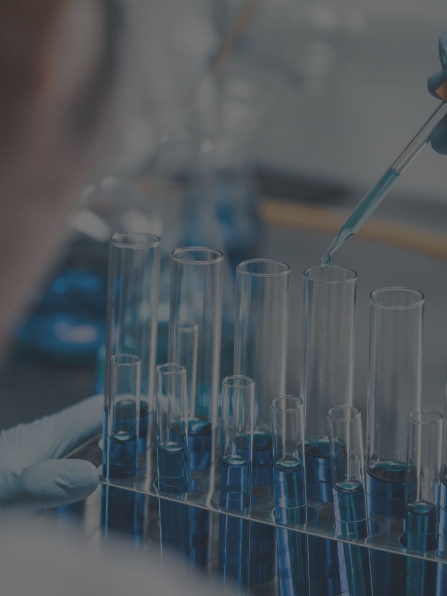 Researcher working with laboratory samples